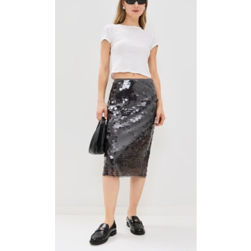 WAYF Women's All That Glitters Midi Skirt - Elegant & Versatile