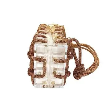 DJBM Clear Acrylic Rhinestone Evening Clutch Bag