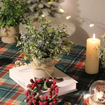 PENGYEE 3 Pack Small Fake Plants for Room Decor, Fake Eucalyptus Plants Decor, Small Artificial Plan...