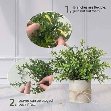 PENGYEE 3 Pack Small Fake Plants for Room Decor, Fake Eucalyptus Plants Decor, Small Artificial Plants Indoor for Home Kitchen Bathroom Farmhouse Office Decor