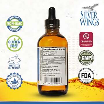 Natural Path Silver Wings Colloidal Silver Liquid - Enhanced Immune Support Supplement - 250ppm (125...