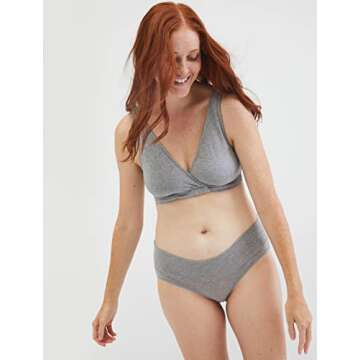 Motherhood Maternity Women's Wrap Front Nursing Sleep Bra, Grey,Large