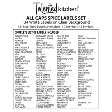 Talented Kitchen 134 Preprinted Spice Labels for Organization