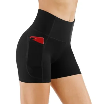 THE GYM PEOPLE High Waist Yoga Shorts for Women with Tummy Control