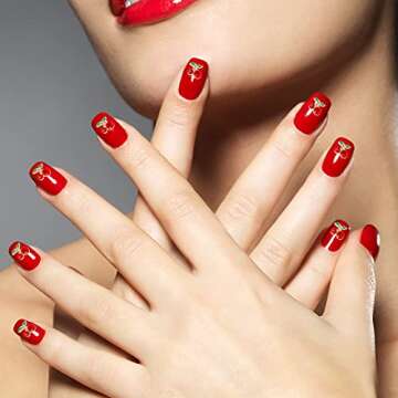 Yaryang 36 Pcs 3D Cherry Nail Charms Cherry Nail Rhinestones 3D Shiny Nail Gems Nail Glitter Studs Nail Slices for Women Nail Jewelry Making Crafts(6 x 5.5 mm,Pink, Red)