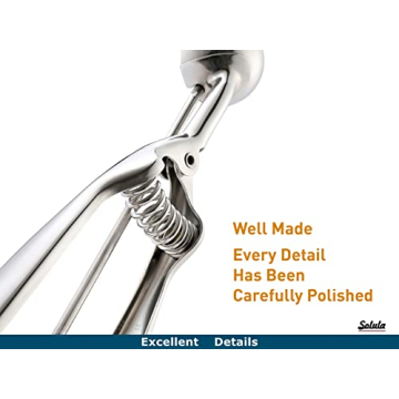 Solula 18/8 Stainless Steel Small Ice Cream Scoop