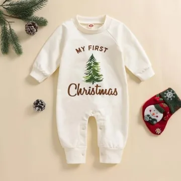 YOKJZJD Newborn My 1st Christmas Outfit Long Sleeve