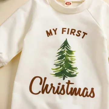 YOKJZJD Newborn My 1st Christmas Outfit Long Sleeve
