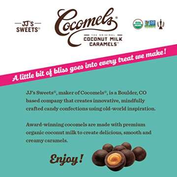 Cocomels Chocolate Sea Salt Cocomel Bites, Organic, Dairy Free, Vegan, Gluten Free, Non-GMO, No High Fructose Corn Syrup, Kosher, Plant Based, (1 Pack)