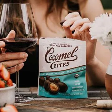 Cocomels Chocolate Sea Salt Cocomel Bites, Organic, Dairy Free, Vegan, Gluten Free, Non-GMO, No High Fructose Corn Syrup, Kosher, Plant Based, (1 Pack)