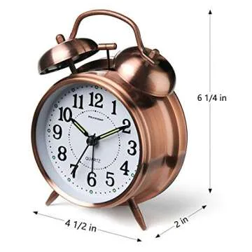 Peakeep Loud Analog Alarm Clock for Heavy Sleepers