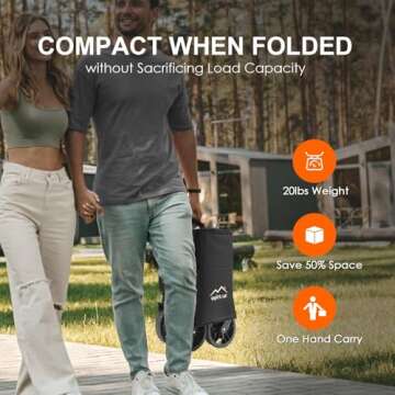 Uyittour 140L Collapsible Utility Cart - Foldable Wagon for All Occasions