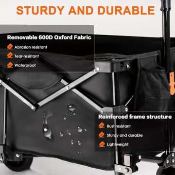Uyittour 140L Collapsible Wagon - Versatile Utility Cart