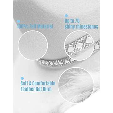 YBHOMINE Cowgirl Hat with Heart Sunglasses Set - Party Ready