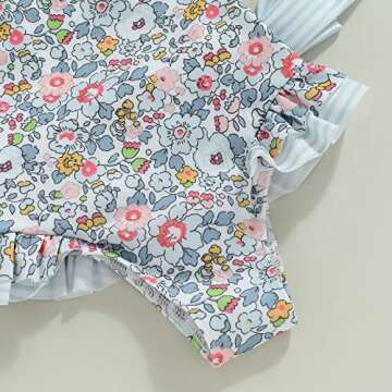 Stylish Floral Toddler Girls One Piece Swimsuit for Summer