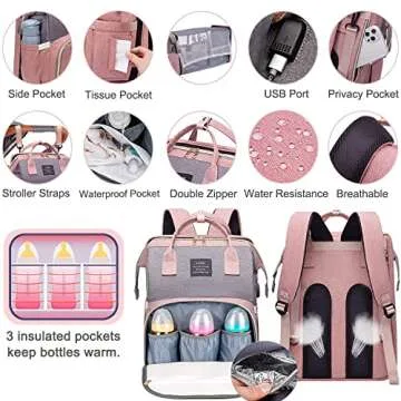Stylish ANWTOTU Diaper Bag Backpack for New Parents