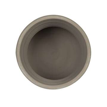 Creative Co-Op White Pot with Circle Print