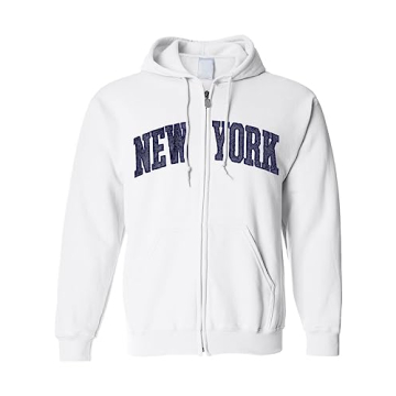 Activa Apparel New York Patch Zipper Hood White Small