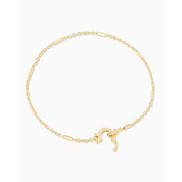 gorjana Women’s Tatum Bracelet, 18K Gold Plated, Minimalist Layering Jewelry, Dainty Chain with De...