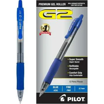 Pilot G2 Gel Roller Pens Pack of 12 - 0.7mm Blue