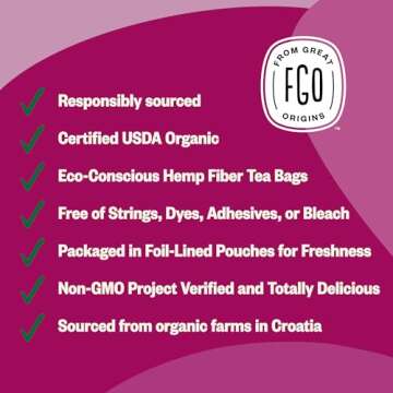 FGO Organic Milk Thistle Tea, 100 Count, Eco-Conscious Herbal Tea Bags, Resealable Bag, Caffeine Fre...