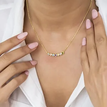 Elegant Birthstone Necklace for Moms and Family