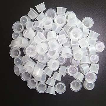 Pigment Cups for Microblading,New Star Tattoo 300pcs/bag 13mm Medium Tattoo Ink Rings Disposable for...