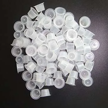 Pigment Cups for Microblading,New Star Tattoo 300pcs/bag 13mm Medium Tattoo Ink Rings Disposable for Microblading Pigment Cups