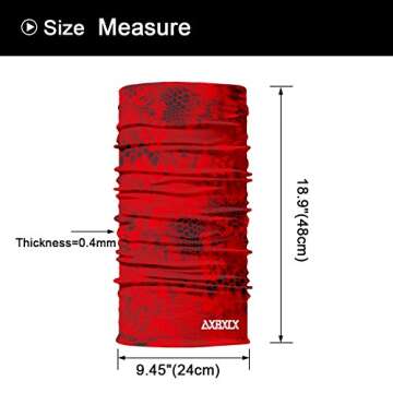 AXBXCX 2 Pack - Elastic Seamless Moisture Wicking Neck Gaiter Headband Bandana Face Mask Hairband Sports Magic Scarf for Running Yoga Tennis Fishing Riding Cycling Black+Red 6566