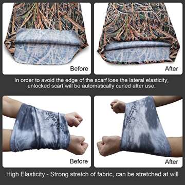 AXBXCX 2 Pack - Elastic Seamless Moisture Wicking Neck Gaiter Headband Bandana Face Mask Hairband Sports Magic Scarf for Running Yoga Tennis Fishing Riding Cycling Black+Red 6566