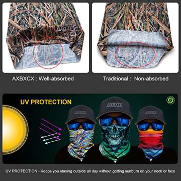 AXBXCX 2 Pack - Elastic Seamless Moisture Wicking Neck Gaiter Headband Bandana Face Mask Hairband Sports Magic Scarf for Running Yoga Tennis Fishing Riding Cycling Black+Red 6566