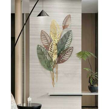 Hollow Leaves Wrought Iron Wall Art for Home