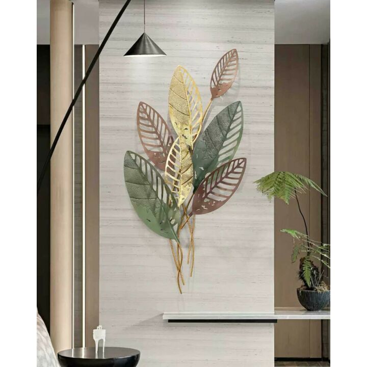 Hollow Leaves Wrought Iron Wall Art for Home