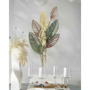 Hollow Leaves Wrought Iron Wall Art for Home