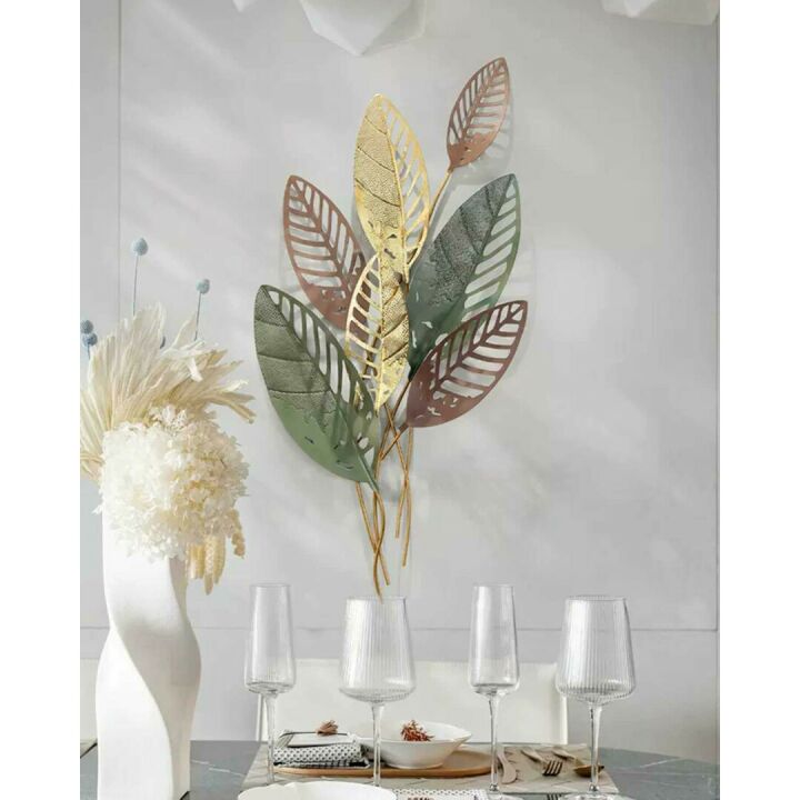 Hollow Leaves Wrought Iron Wall Art for Home