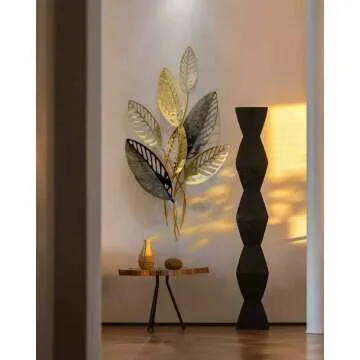 Hollow Leaves Wrought Iron Wall Art for Home