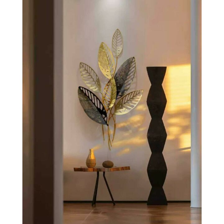 Hollow Leaves Wrought Iron Wall Art for Home