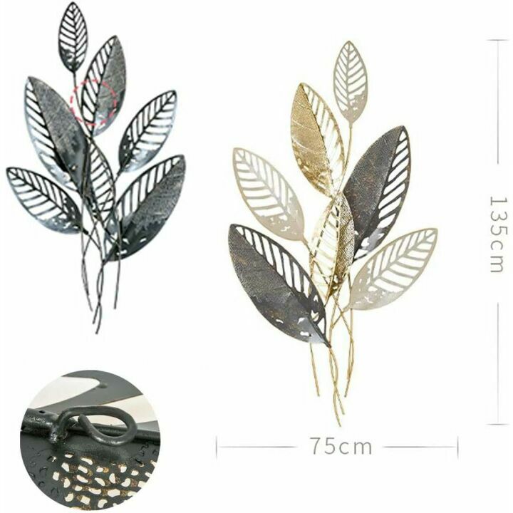 Hollow Leaves Wrought Iron Wall Art for Home