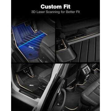 3W 2018-2024 BMW X3 Floor Mats & BMW X3 Cargo Liner, All Weather TPE BMW X3 Accessories Custom Fit for BMW X3 30i M40i X3M Car Mats (Only for car Without Spare tire) (Don't Fit X3 30e), 6PCS
