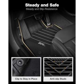 3W 2018-2024 BMW X3 Floor Mats & BMW X3 Cargo Liner, All Weather TPE BMW X3 Accessories Custom Fit for BMW X3 30i M40i X3M Car Mats (Only for car Without Spare tire) (Don't Fit X3 30e), 6PCS