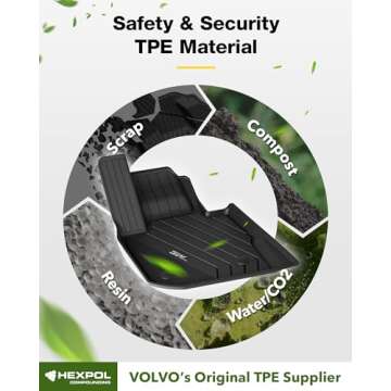 3W 2018-2024 BMW X3 Floor Mats & BMW X3 Cargo Liner, All Weather TPE BMW X3 Accessories Custom Fit for BMW X3 30i M40i X3M Car Mats (Only for car Without Spare tire) (Don't Fit X3 30e), 6PCS