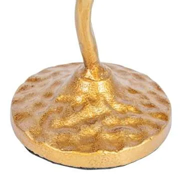 Creative Co-Op Hand-Forged Cast Iron Candelabra with Flowers and Bird, Holds 2 Tapers, Gold