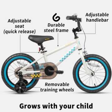 Glerc NuNu 12" 14" 16" Kids Bike - BMX Style for Boys and Girls