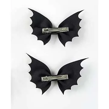 Bat Hair Bow Clips for Girls Women 4pcs Halloween Decorations Cosplay Costume Hair Accessories 4inch