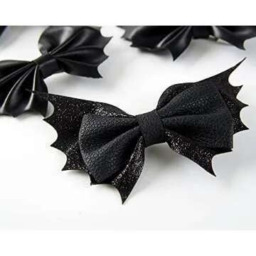 Bat Hair Bow Clips for Girls Women 4pcs Halloween Decorations Cosplay Costume Hair Accessories 4inch