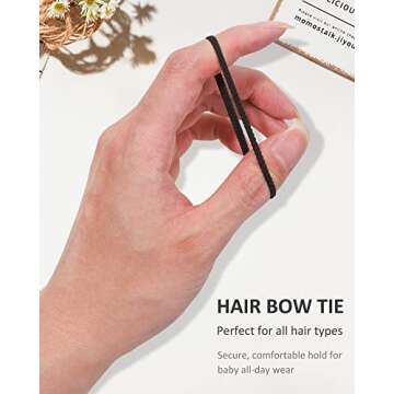 Jollybows Baby Hair Ties 300pcs Soft Elastic Black Bands