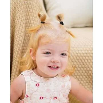 Jollybows Baby Hair Ties 300pcs Soft Elastic Black Bands