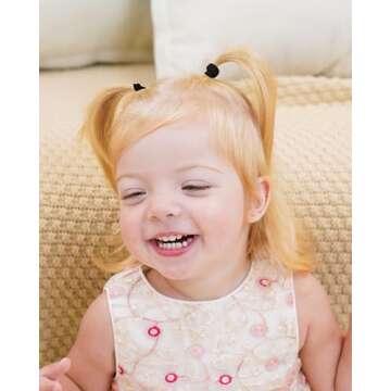 Jollybows Baby Hair Ties 300pcs Soft Elastic Black Bands