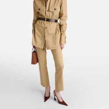 THESHY Womens Patent Slingback Pumps Pointed Toe Stiletto High Heels Backless Slip-on Buckle Pump Fashion Dress Shoes for Women Brown