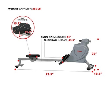 Sunny Health & Fitness Silent Magnetic Rowing Machine for Home Gym